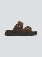 Σανδάλια flatforms δερμάτινα με έντονους τοκάδες Tfp