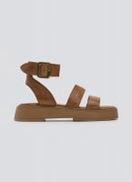 Σανδάλια flatforms δερμάτινα με φάσες TFP