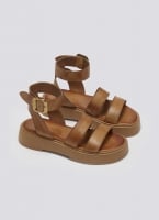 Σανδάλια flatforms δερμάτινα με φάσες TFP