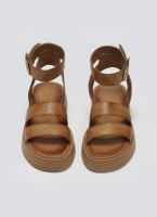 Σανδάλια flatforms δερμάτινα με φάσες TFP