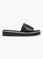 Σανδάλια flatforms δερμάτινα με μεταλλικό σχέδιο Ragazza 01083