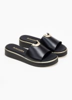 Σανδάλια flatforms δερμάτινα με μεταλλικό σχέδιο Ragazza 01083