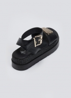 Σανδάλια flatforms δερμάτινα με μπαρέτα 2526/91