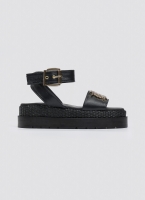 Σανδάλια flatforms δερμάτινα με μπαρέτα 2526/91