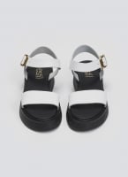 Σανδάλια flatforms δερμάτινα με μπαρέτα Estil