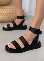 Σανδάλια flatforms δερμάτινα με μπαρέτα TFP
