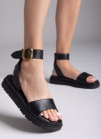 Σανδάλια flatforms δερμάτινα με μπαρέτα TFP
