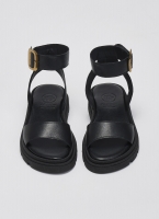 Σανδάλια flatforms δερμάτινα με μπαρέτα TFP
