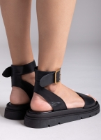 Σανδάλια flatforms δερμάτινα με μπαρέτα TFP