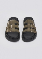 Σανδάλια flatforms δερμάτινα με περαστές φάσες Tfp