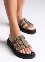 Σανδάλια flatforms δερμάτινα με περαστές φάσες Tfp