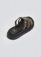 Σανδάλια flatforms δερμάτινα με περαστές φάσες Tfp