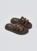 Σανδάλια flatforms δερμάτινα με περαστές φάσες Tfp