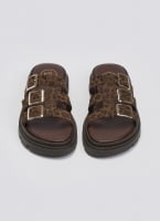 Σανδάλια flatforms δερμάτινα με περαστές φάσες Tfp