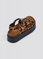 Σανδάλια flatforms δερμάτινα με print ATENEO