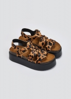Σανδάλια flatforms δερμάτινα με print ATENEO