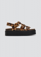 Σανδάλια flatforms δερμάτινα με print ATENEO