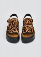 Σανδάλια flatforms δερμάτινα με print ATENEO