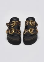 Σανδάλια flatforms δερμάτινα με print ATENEO