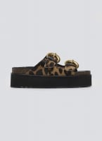 Σανδάλια flatforms δερμάτινα με print ATENEO