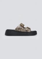 Σανδάλια flatforms δερμάτινα με print Estil