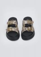 Σανδάλια flatforms δερμάτινα με print Estil