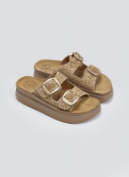 Σανδάλια flatforms δερμάτινα με ψάθα ZEFI FANTASY SANDALS