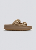 Σανδάλια flatforms δερμάτινα με ψάθα ZEFI FANTASY SANDALS