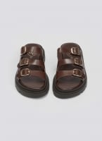 Σανδάλια flatforms δερμάτινα με τρεις φάσες Tfp