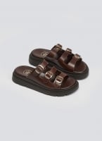 Σανδάλια flatforms δερμάτινα με τρεις φάσες Tfp