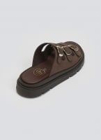 Σανδάλια flatforms δερμάτινα με τρεις φάσες Tfp