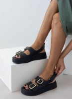 Σανδάλια flatforms δερμάτινα με velcro Iris Sandals