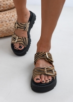 Σανδάλια flatforms δερμάτινα pony skin TFP