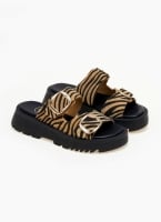 Σανδάλια flatforms δερμάτινα pony skin TFP