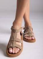 Σανδάλια flatforms καστόρινα gladiator Estil