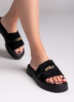 Σανδάλια flatforms καστόρινα με λουράκι iris