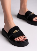 Σανδάλια flatforms καστόρινα με λουράκι iris