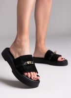 Σανδάλια flatforms καστόρινα με λουράκι iris