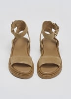 Σανδάλια flatforms καστόρινα με μπαρέτα TFP