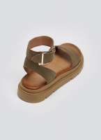 Σανδάλια flatforms καστόρινα με μπαρέτα TFP