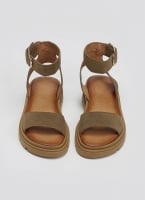 Σανδάλια flatforms καστόρινα με μπαρέτα TFP