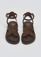 Σανδάλια flatforms καστόρινα με print Tfp