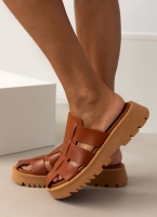 Σανδάλια flatforms fisherman από γνήσιο δέρμα TFP