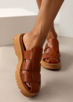 Σανδάλια flatforms fisherman από γνήσιο δέρμα TFP