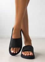 Σανδάλια flatforms με φαρδιά ψάθινη φάσα Estil