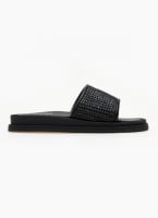 Σανδάλια flatforms με φαρδιά ψάθινη φάσα Estil