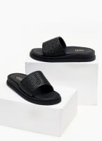 Σανδάλια flatforms με φαρδιά ψάθινη φάσα Estil