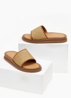 Σανδάλια flatforms με φαρδιά ψάθινη φάσα Estil