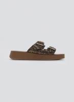 Σανδάλια flatforms με γκλίτερ Estil