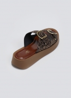 Σανδάλια flatforms με γκλίτερ Estil